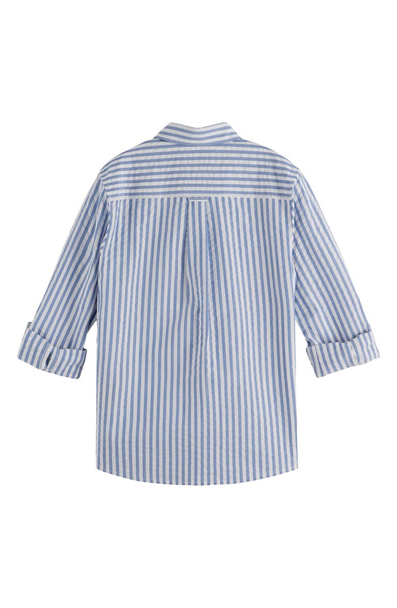Scotch & Soda Kids' Stripe Cotton Button-Up Shirt, Alternate, color, Sky Blue / White Stripe