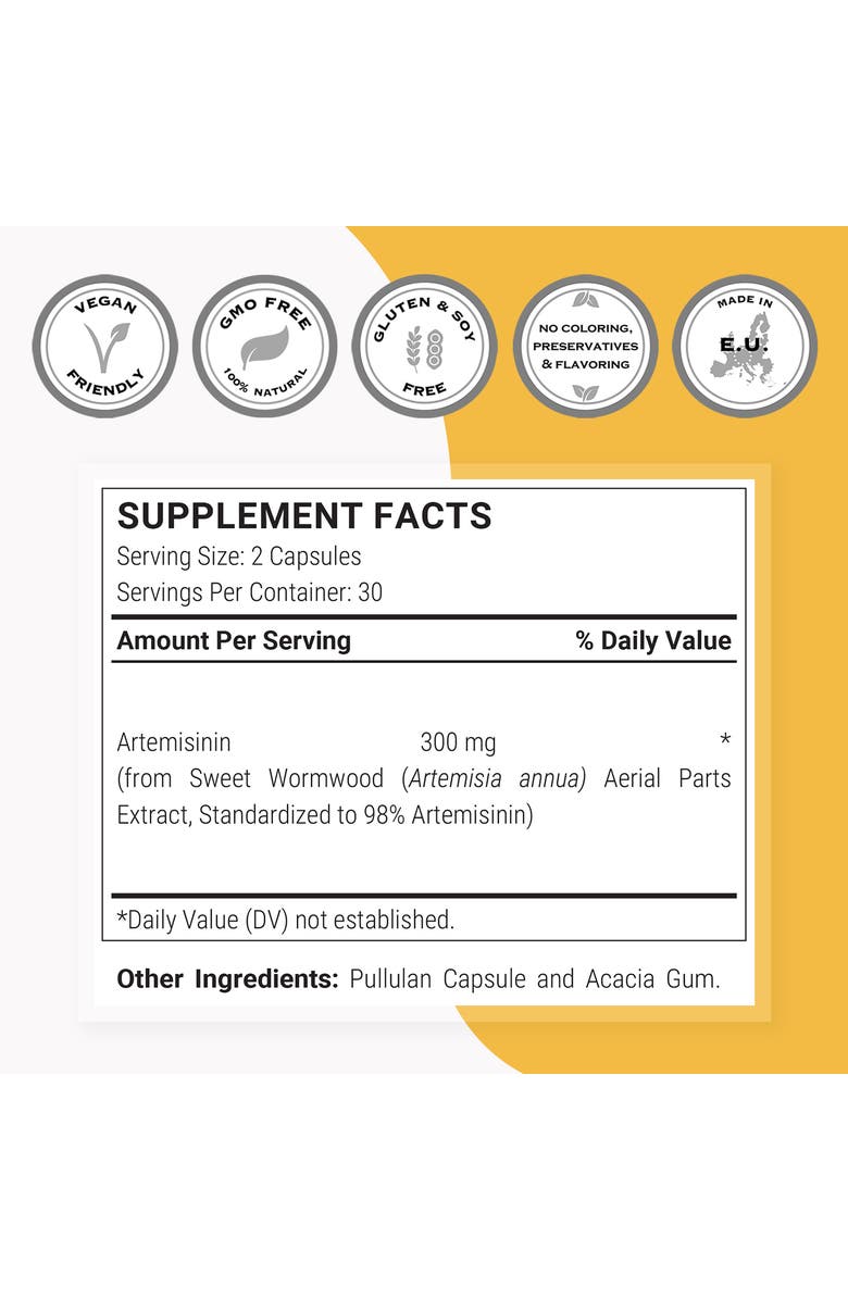SuperSmart Artemisinin Supplement 300mg, Alternate, color, NO COLOR