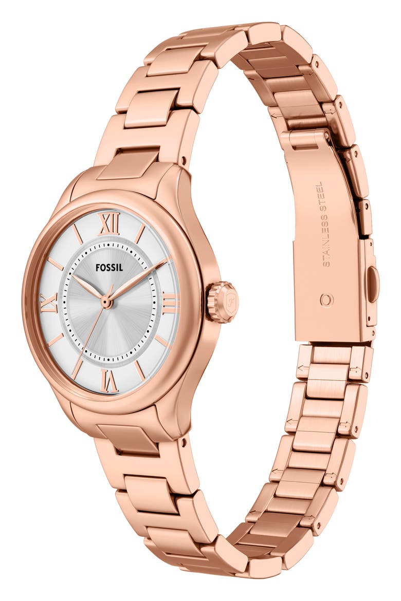 Gilmore Bracelet Watch, 28mm, Alternate, color, ROSE/ SILVER