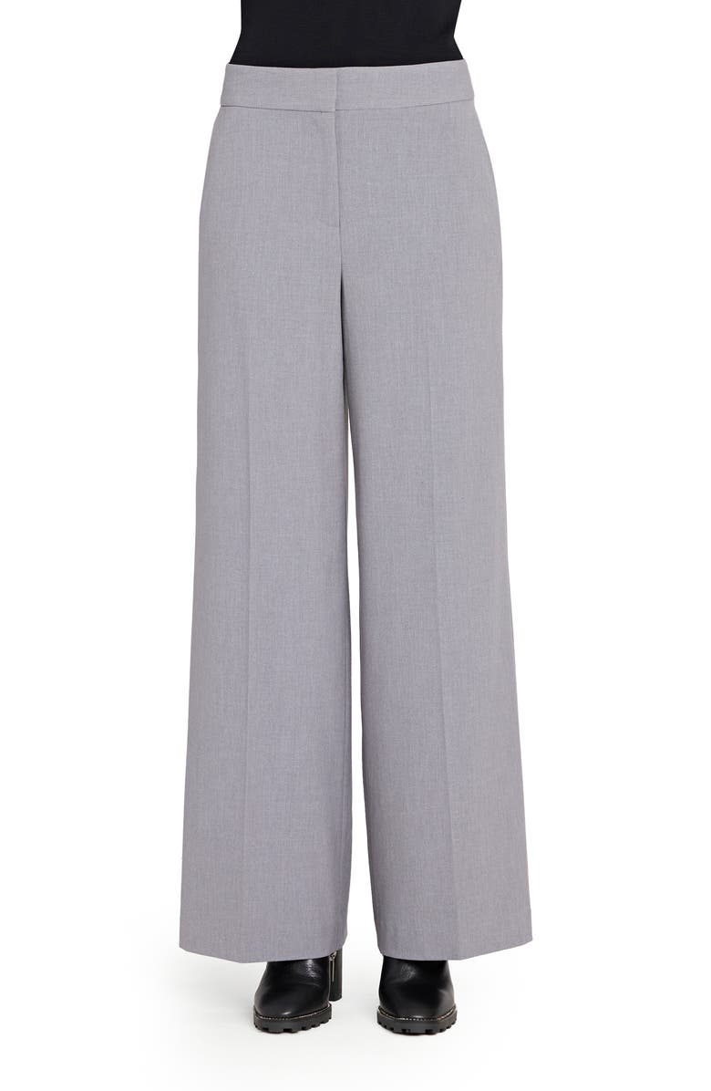 Tahari ASL Wide Leg Pants, Main, color, Heather Grey