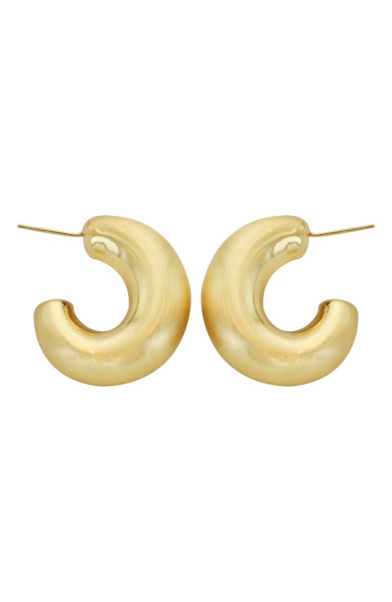 Panacea Satin Polished J Hoop Earrings, Main, color,