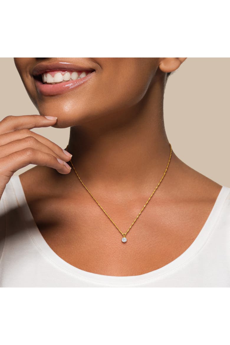 1/2 CTW Lab-Grown Diamond Solitaire Necklace 14k, Alternate, color, Yellow Gold