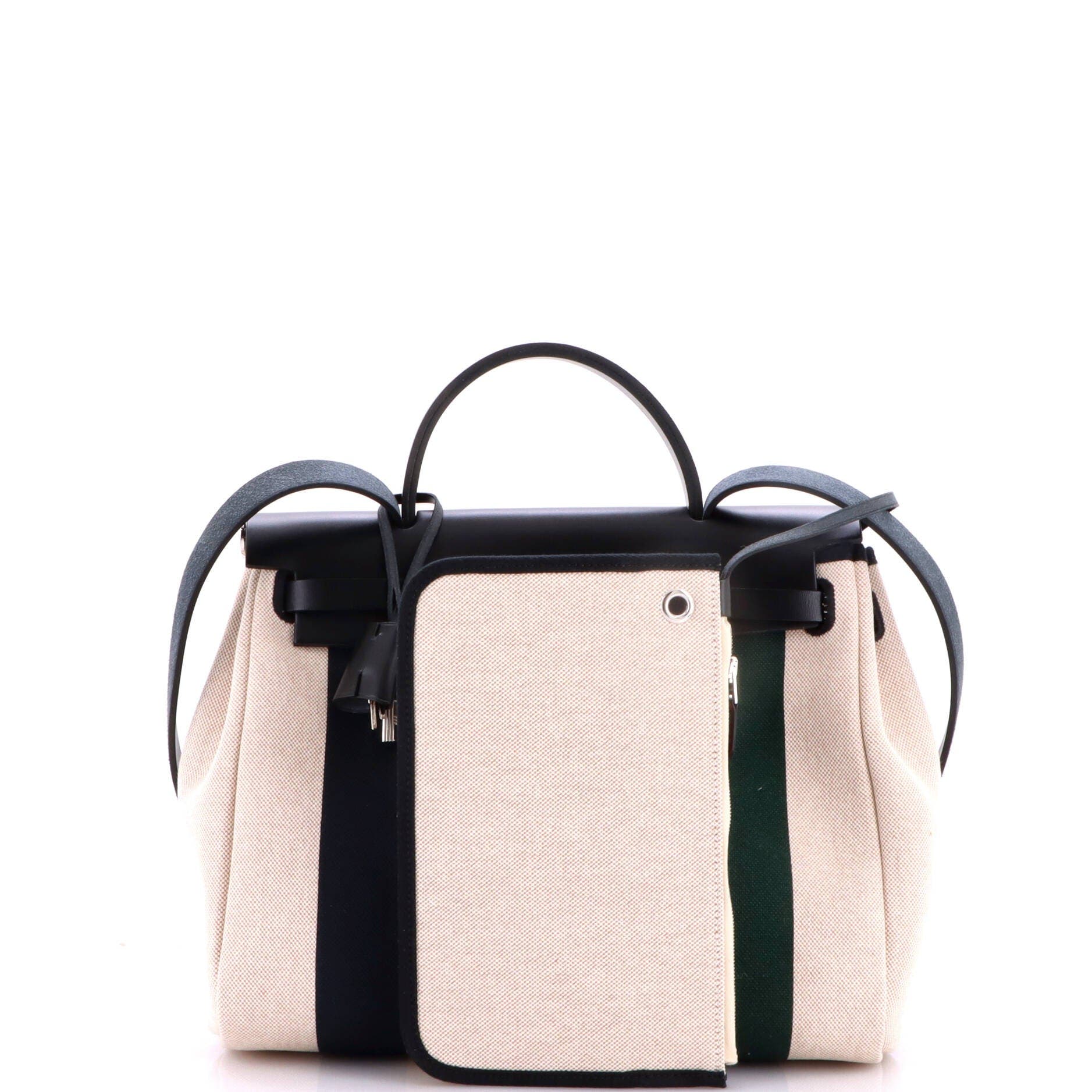 Herbag Zip Rayures d'Equipage Toile and Leather 31, Alternate, color, Black
