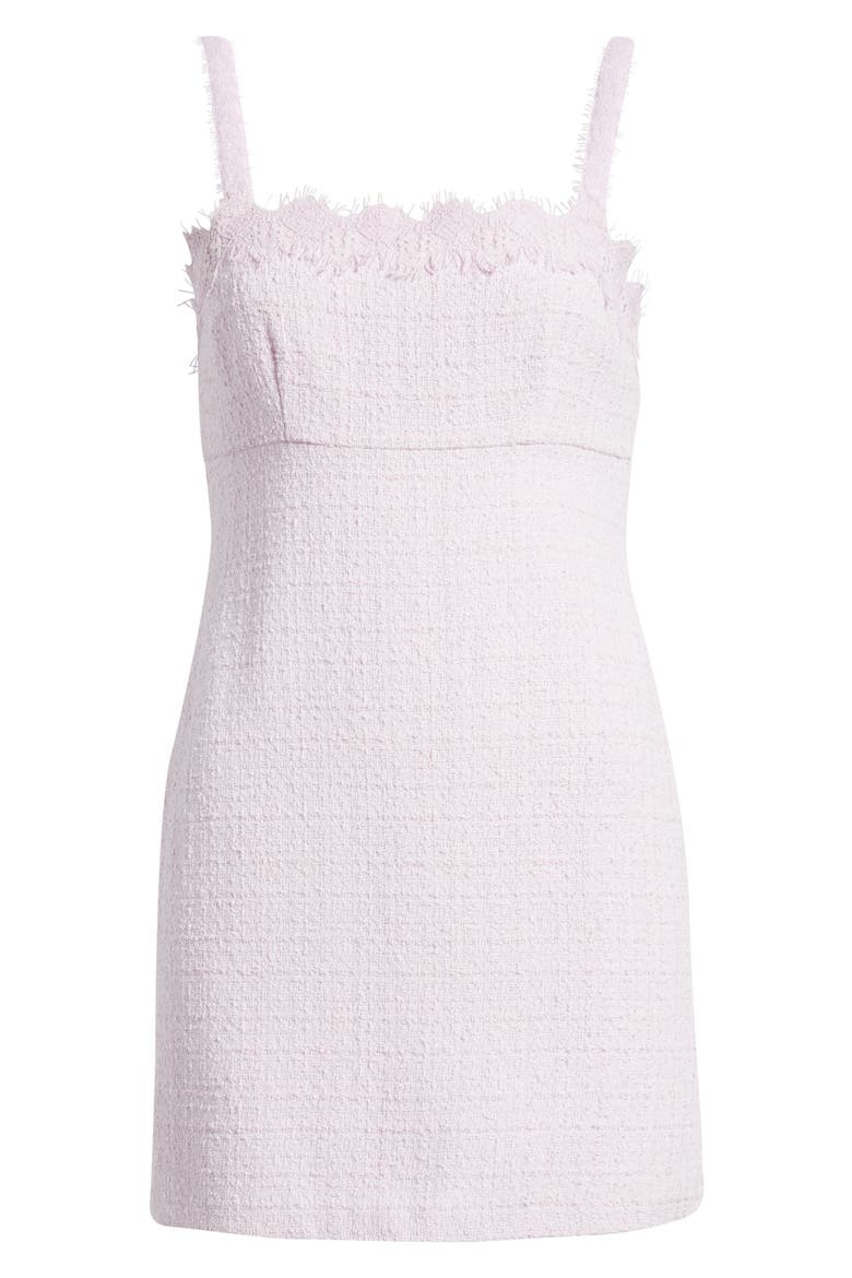 Willamina Lace Detail Cotton Blend Tweed Minidress, Alternate, color, PARASOL BLUSH