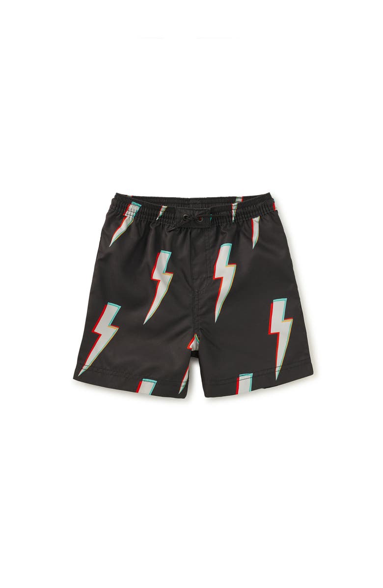Tea Collection Mid-Length Swim Trunks, Main, color, Lightning Bolts