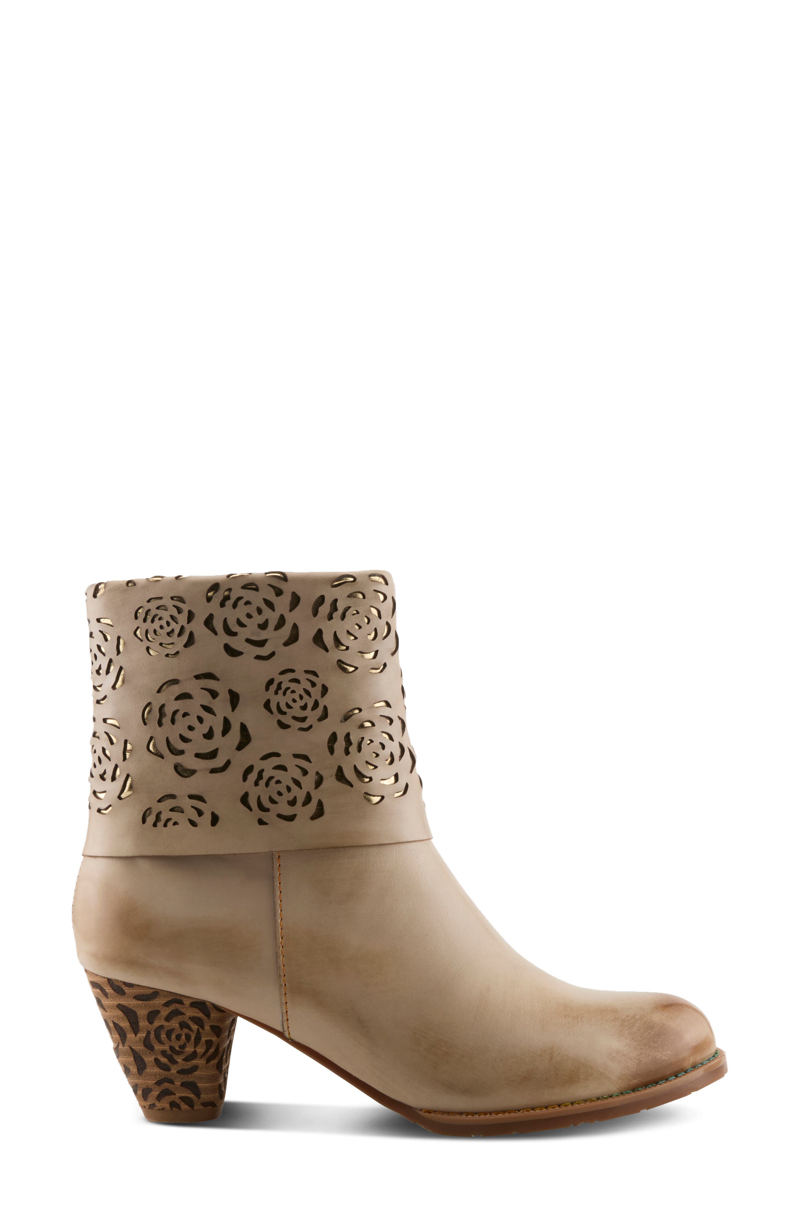 Kissofarose Leather Bootie, Alternate, color, BEIGE