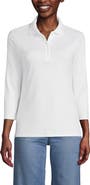 Lands' End 3/4 Sleeve Supima Cotton Polo Shirt