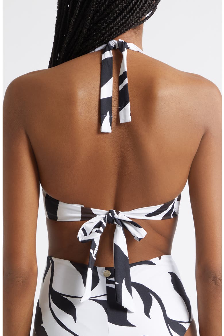 Avena Beachwear Print Halter Bikini Top, Alternate, color, WHITE