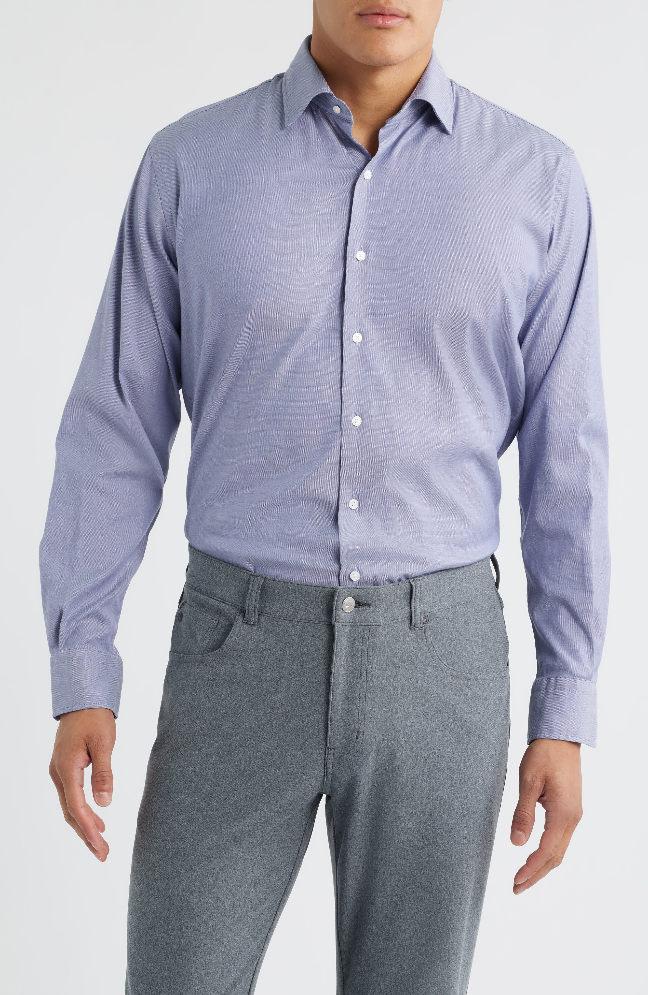 Campbell Solid Stretch Cotton & Modal Blend Button-Down Shirt