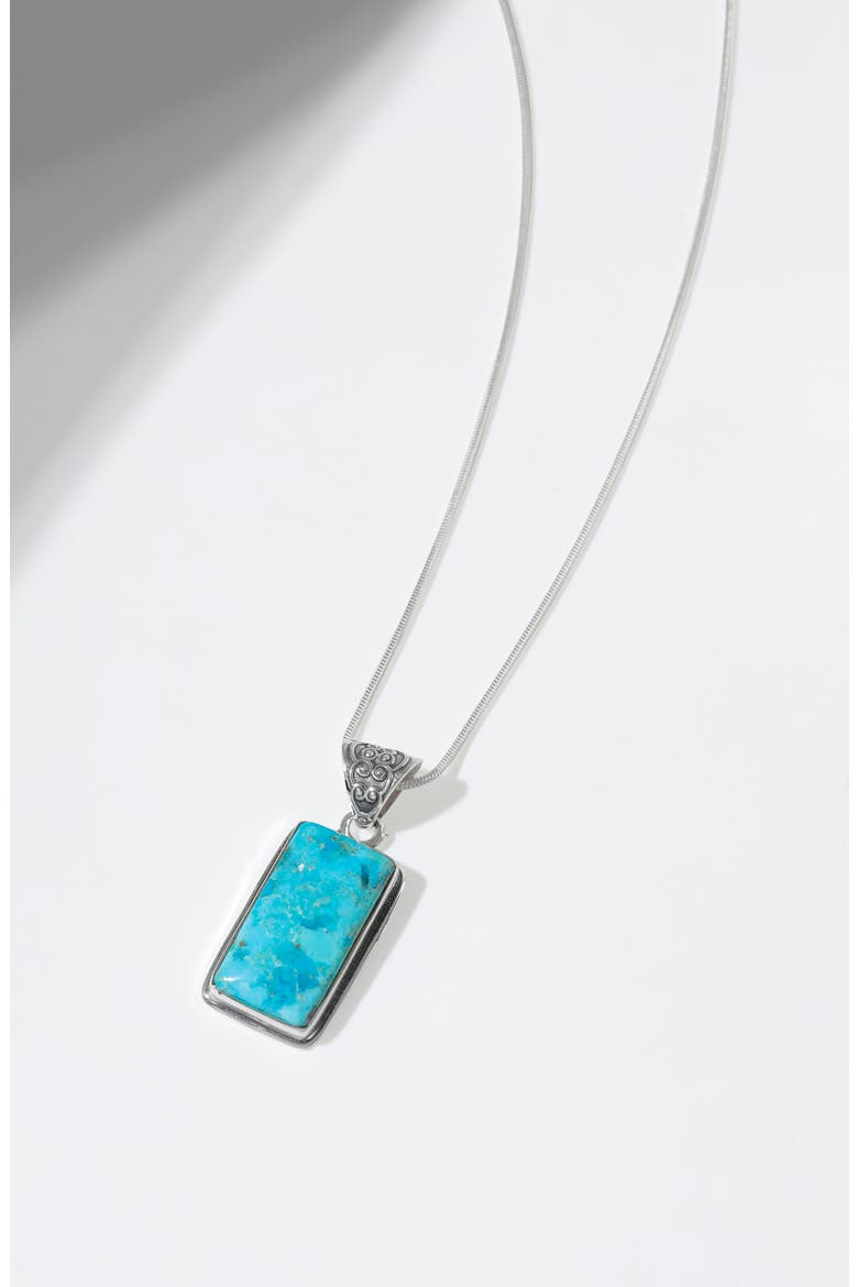 Semiprecious Stone Pendant Necklace, Alternate, color, BLUE