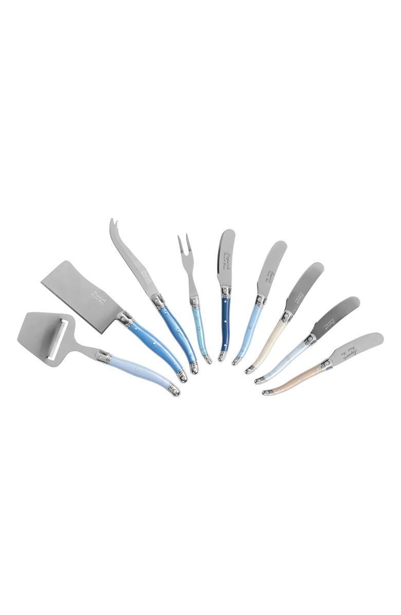 FRENCH HOME 9-Piece Laguiole Cheese Knife Set, Alternate, color, Blue