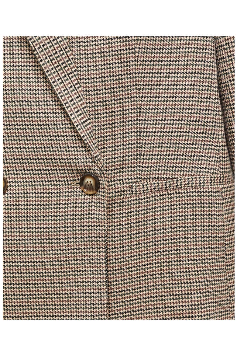 Houndstooth Double Breasted Blazer, Alternate, color, BROWN