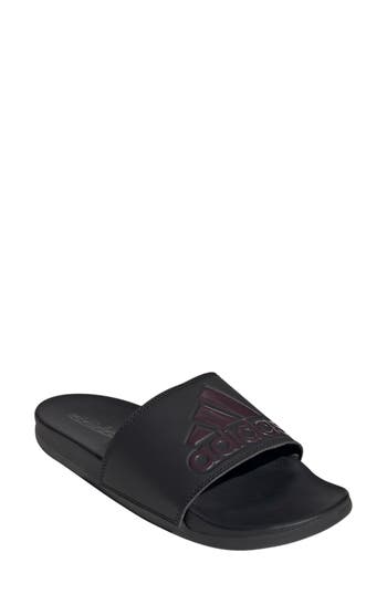 Adidas Originals Adidas Adilette Comfort Slide Sandal In Black/aurora Met./black