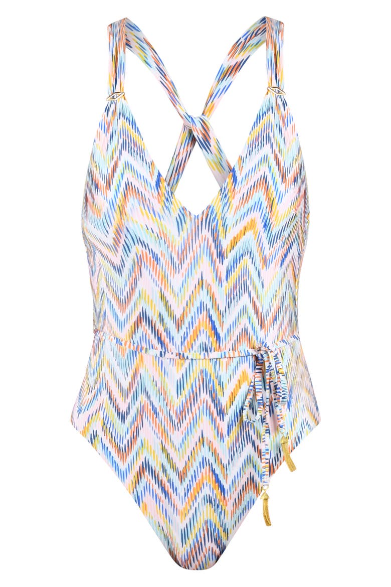 Soul Plunge One-Piece Swimsuit, Alternate, color, WHITE MULTI