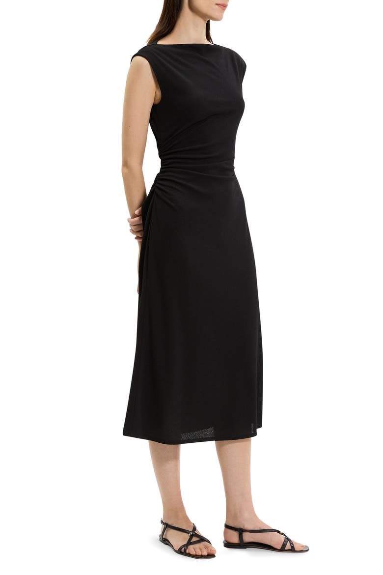 Bateau Neck Knit Dress, Alternate, color, BLACK