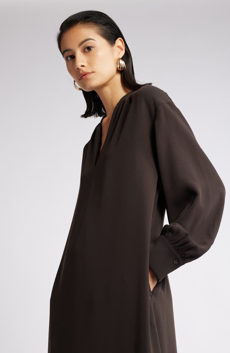 Nordstrom Gathered Long Sleeve Side Slit Maxi Dress, Alternate, color,