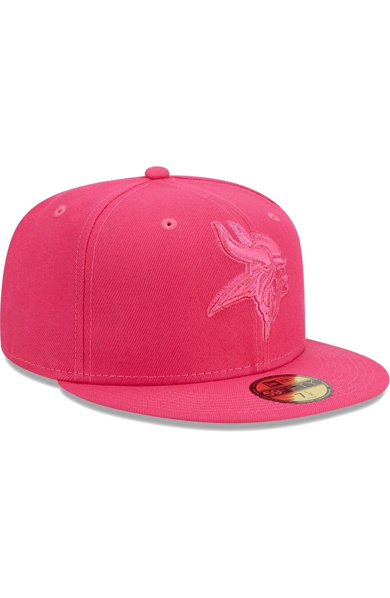 New Era Men's New Era Pink Minnesota Vikings Color Pack 59FIFTY Fitted Hat, Alternate, color, 