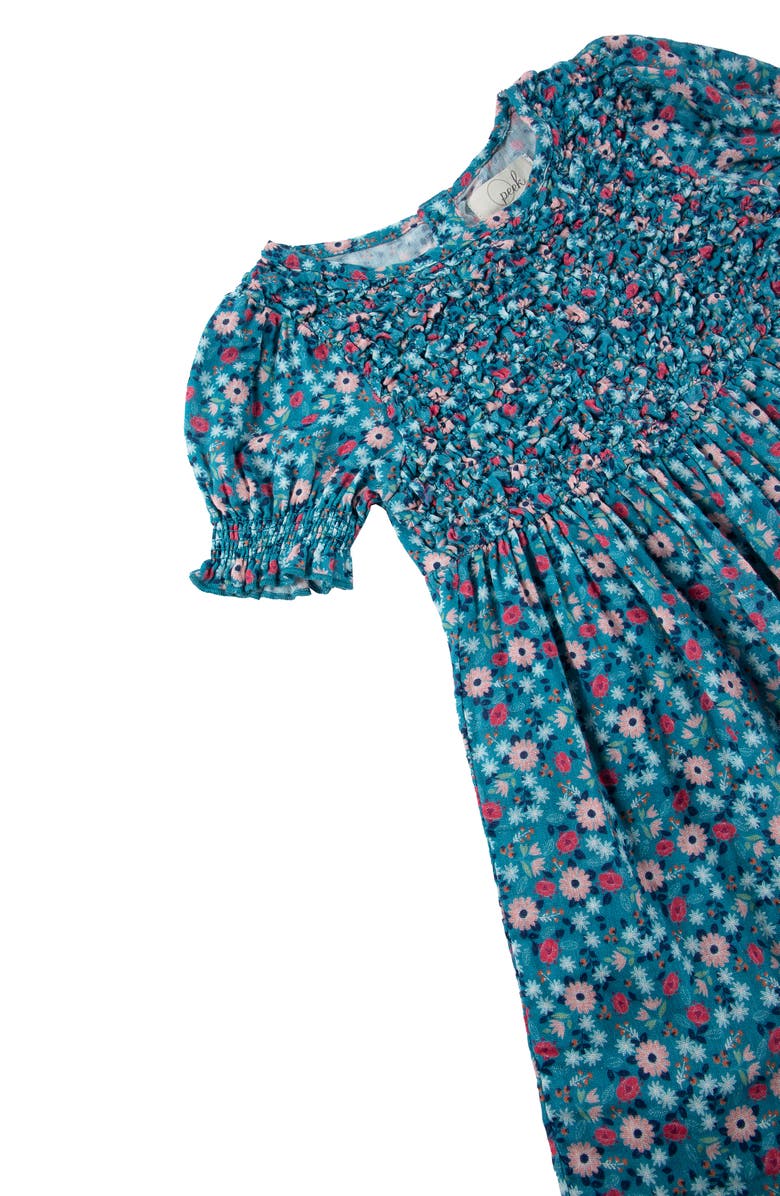 Peek Aren't You Curious Kids' Floral Smocked Cotton Dress, Alternate, color,