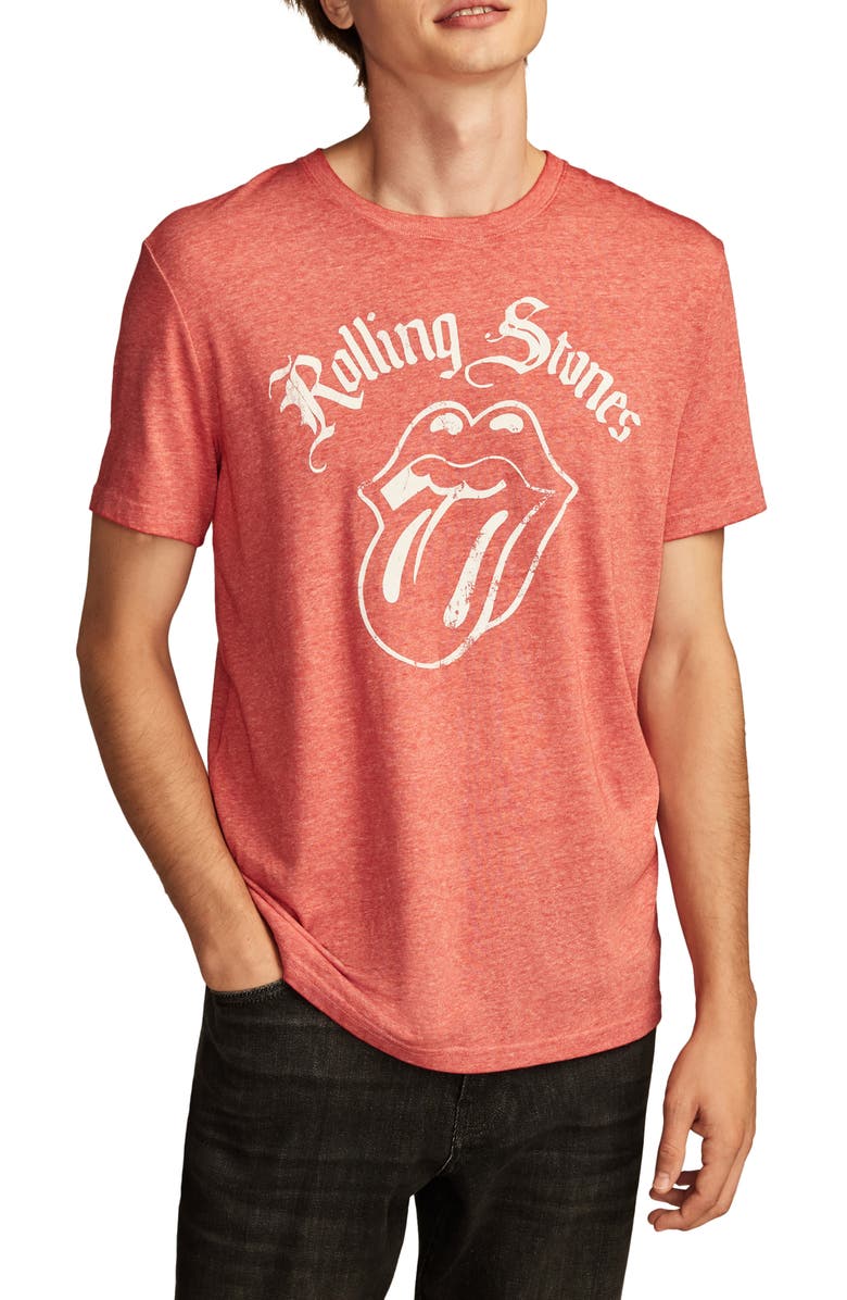 Lucky Brand Rolling Stones Tongue Burnout Graphic T-Shirt, Main, color, 