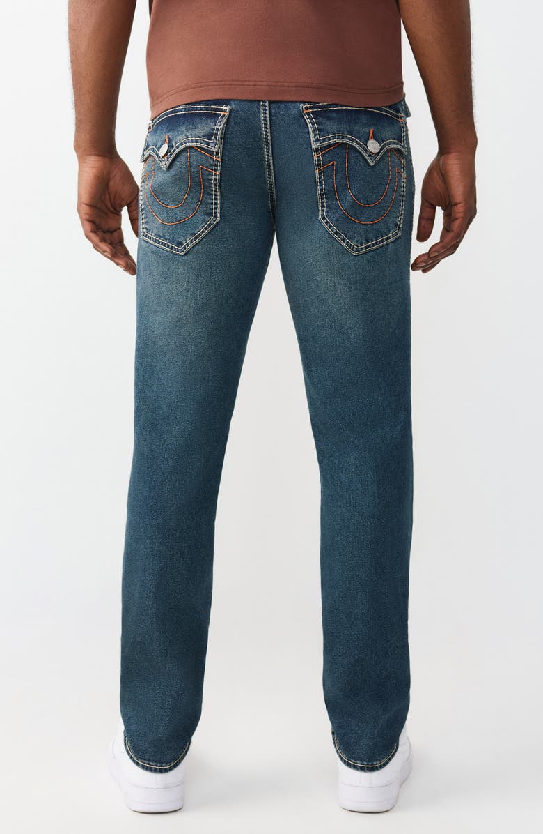 True Religion Geno Big T Flap Slim Fit Jeans, Alternate, color, Dark Thunderbolt