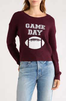 Madden Girl Game Day Embroidered Sweater