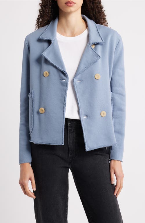 Frank & Eileen Mini Belfast Crop Knit Peacoat In Gray
