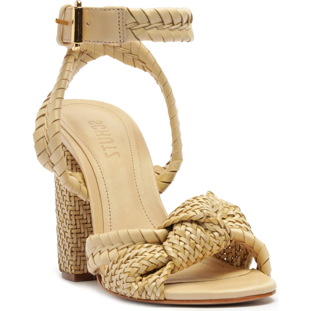 Shop Schutz Khari Ankle Strap Sanndal In Natural Nibs