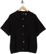 T Tahari Short Sleeve Button Front Cardigan