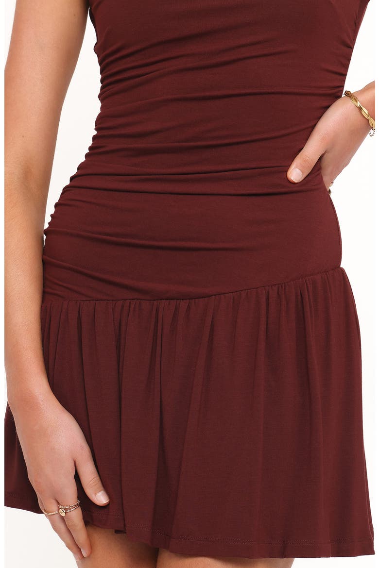 Troyan Drop Waist Minidress, Alternate, color, CHOCOLATE BROWN