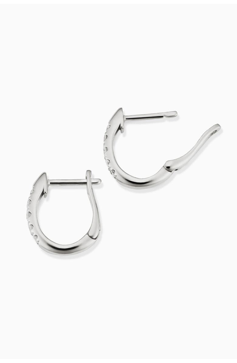 Oradina 14K Gold Regal Diamond Huggies, Alternate, color, White Gold - Diamonds