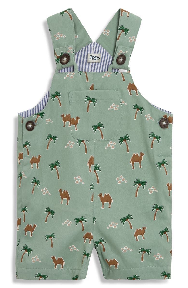 JOJO MAMAN BEBE Cotton Twill Overalls, Main, color, Green