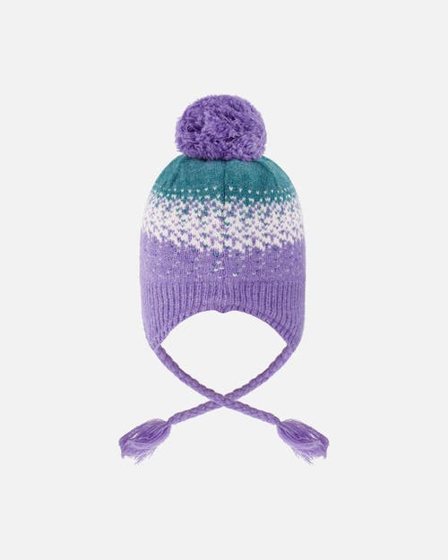 Deux Par Deux Lined Peruvian Knit Hat With Pompom In Multi