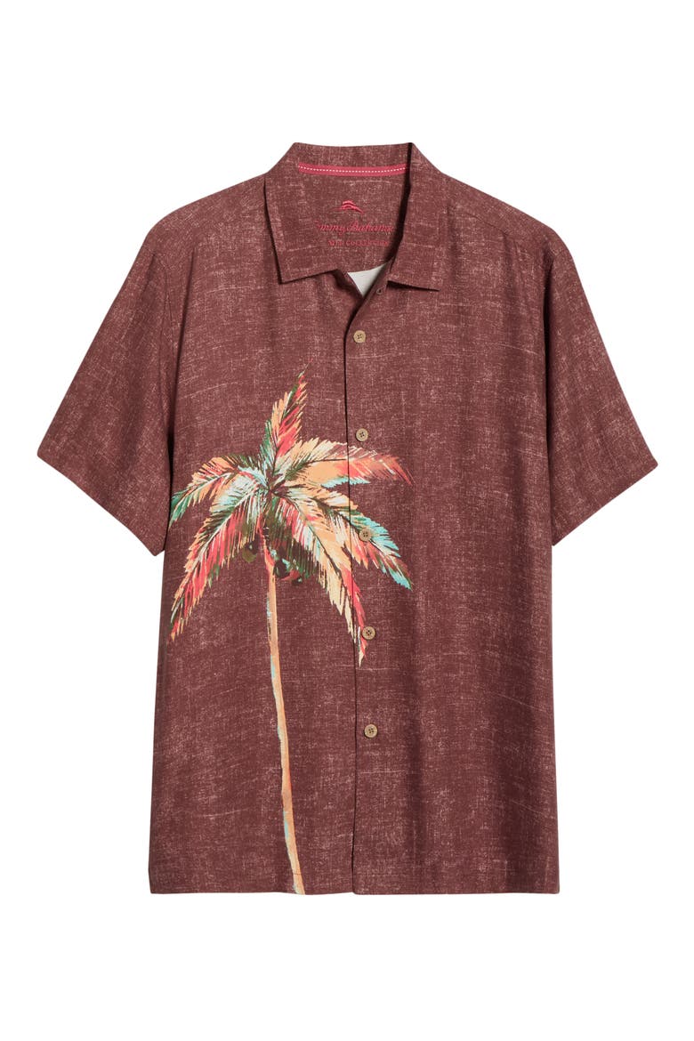 Desert Palms Silk Camp Shirt, Alternate, color, SPICED CLOVE