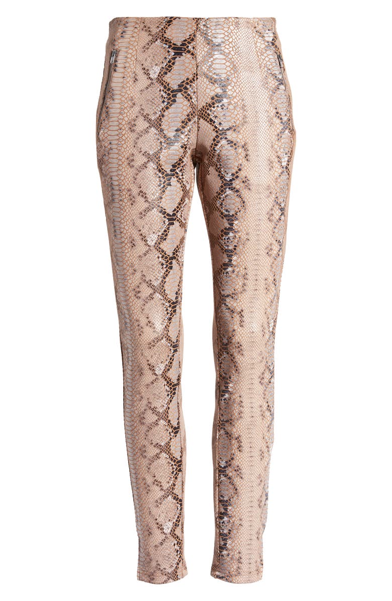 KENDALL + KYLIE High Waist Snakeskin Print Pants, Alternate, color, 