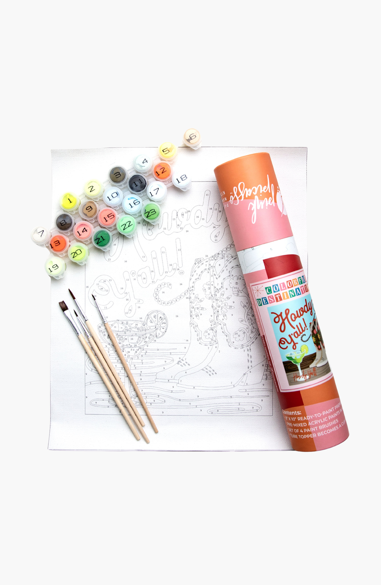 Pink Picasso Kits Howdy Y'all Paint-by-Numbers Kit, Main, color, Orange / Brown