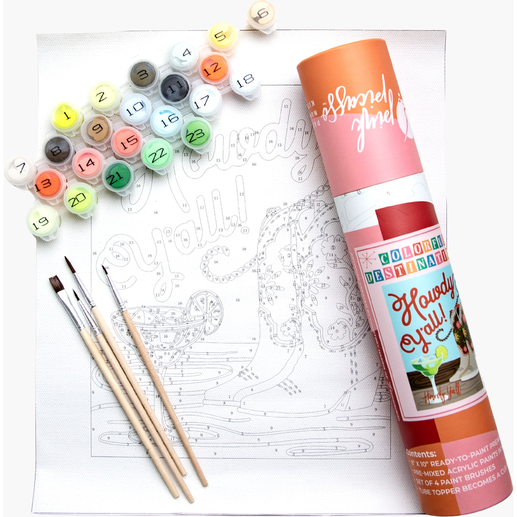 Pink Picasso Kits Howdy Y'all Paint-by-Numbers Kit in Orange /Brown  product