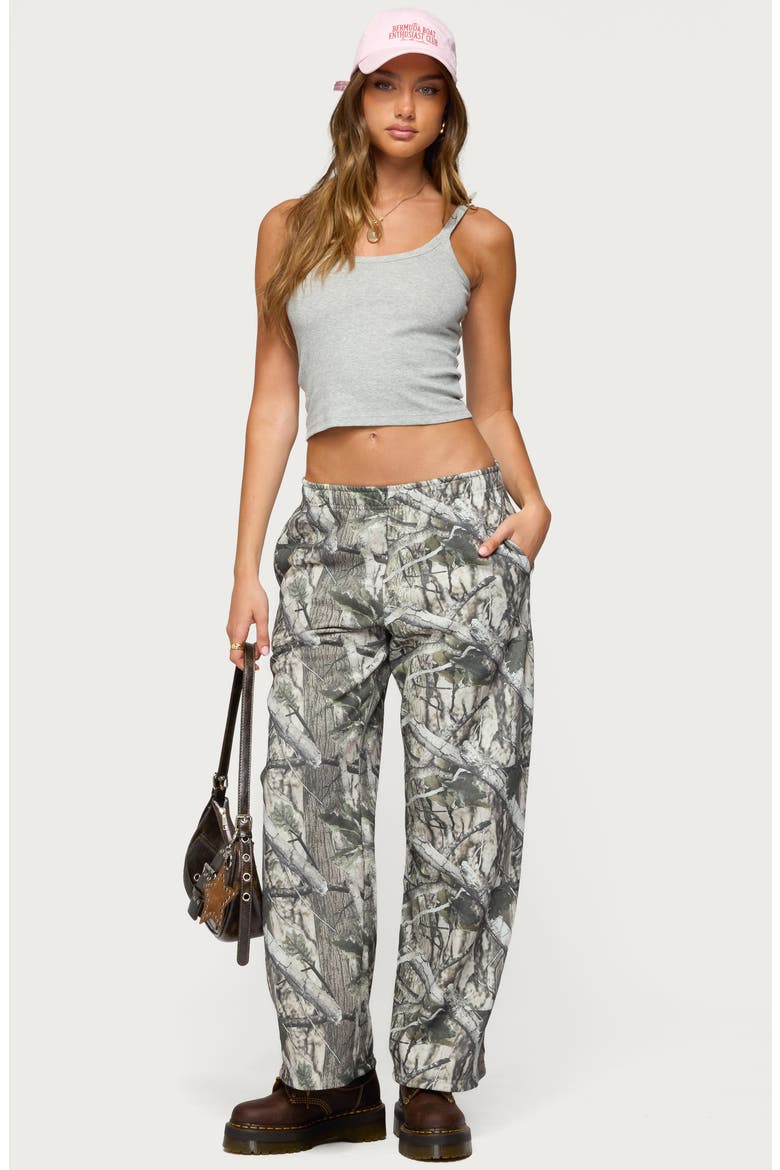 Camo Low Rise Straight Leg Sweatpants, Alternate, color, OLIVE