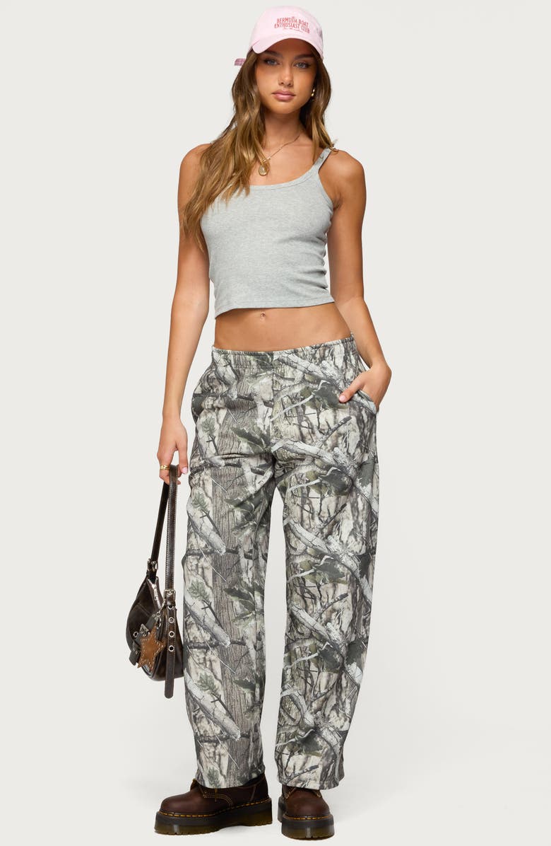 EDIKTED Camo Low Rise Straight Leg Sweatpants, Alternate, color,