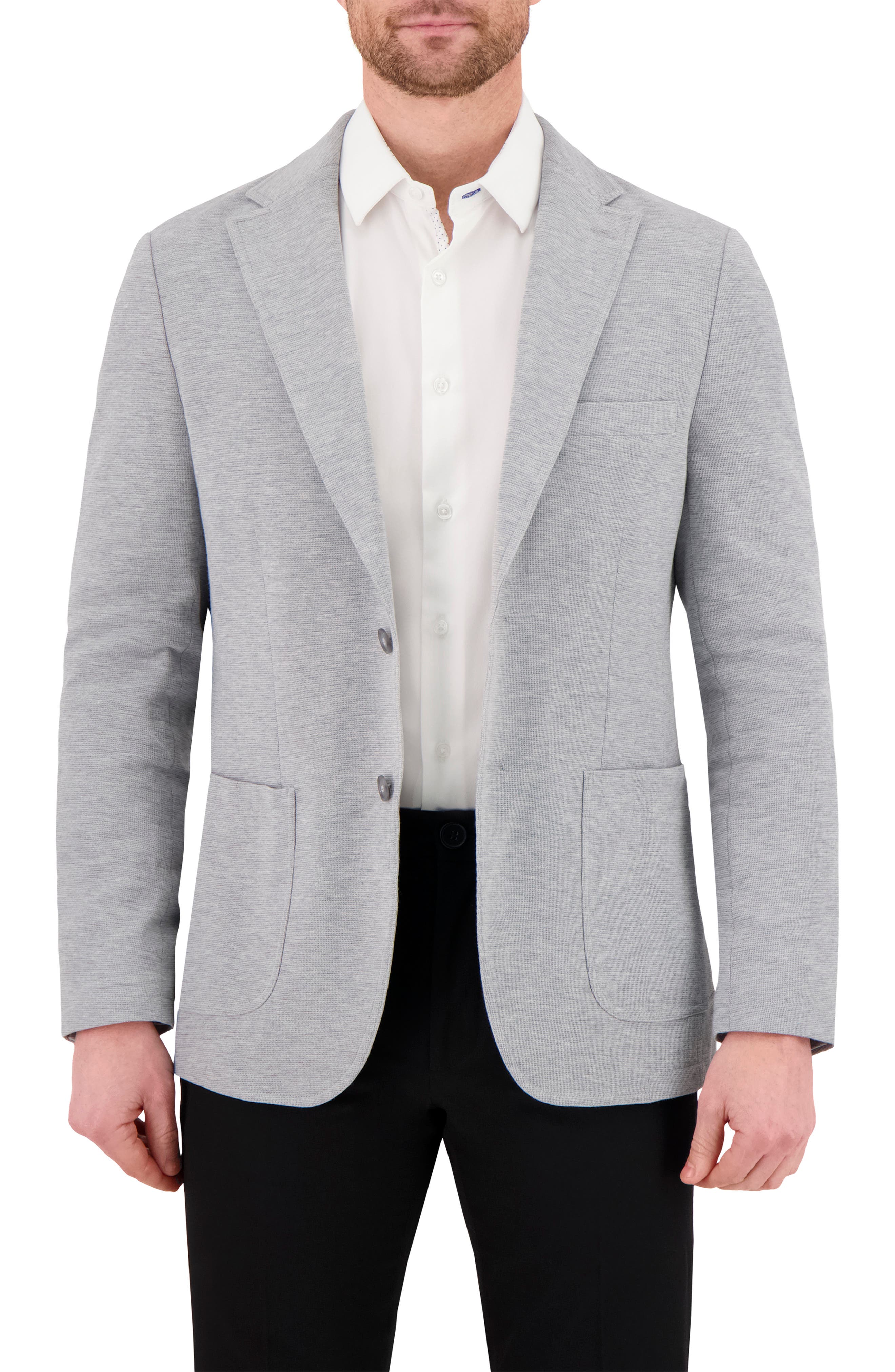 Victor Emmanuel Unstructured Comfort Knit Cotton Blend Sport Coat