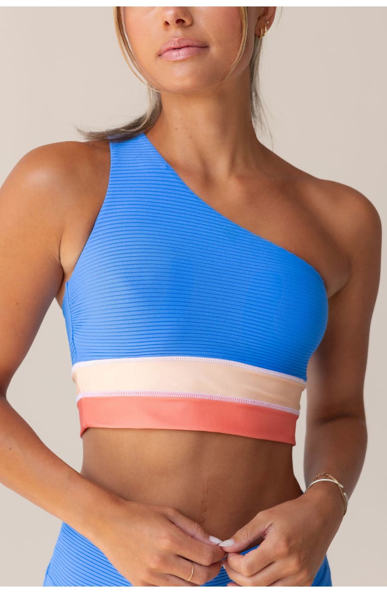 Nani One Shoulder Colorblock, Main, color, Vivid Blue
