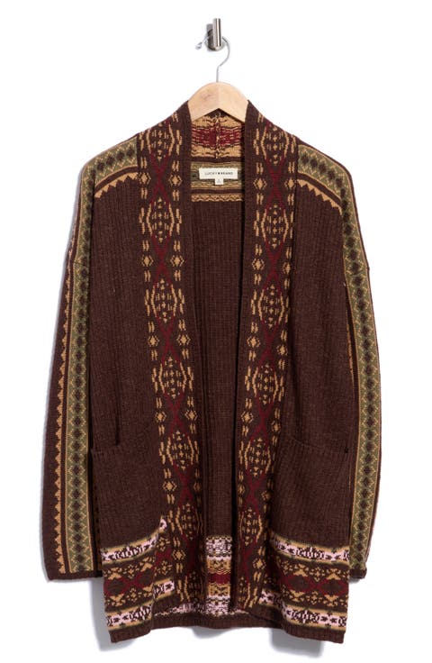 Geometric Border Pocket Cardigan