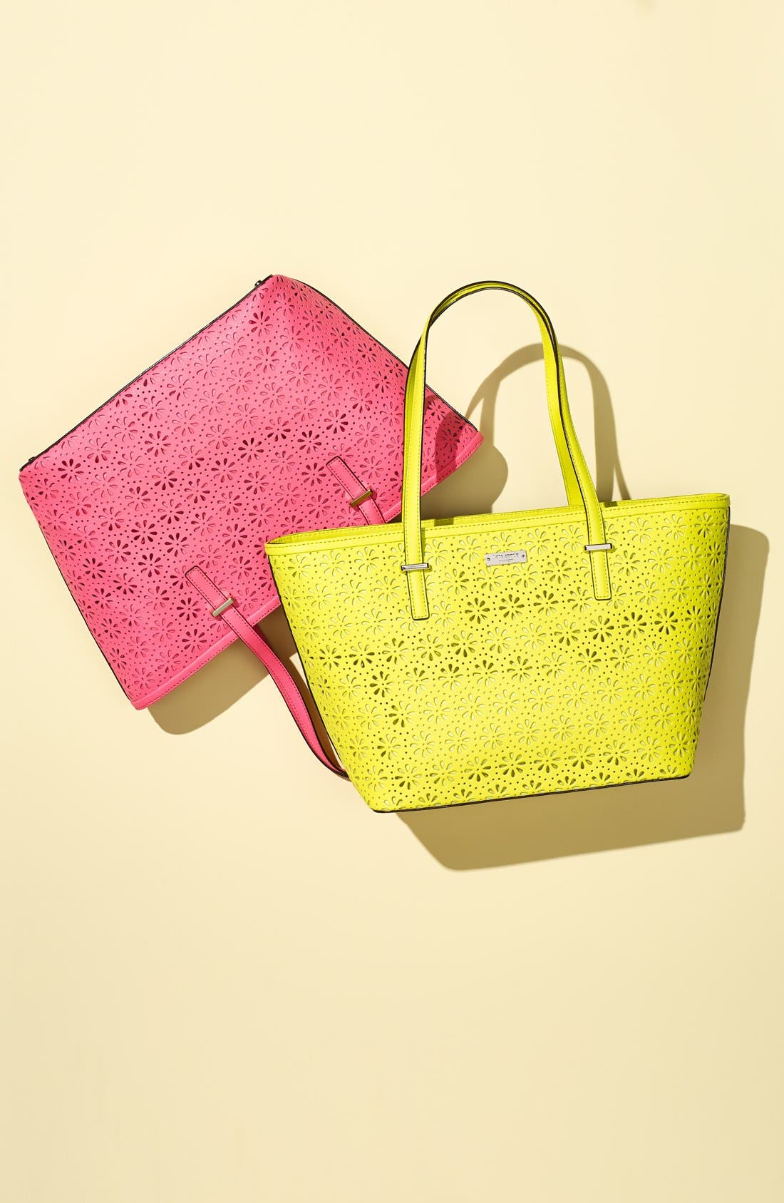 'small cedar street - harmony' perforated leather tote, Alternate, color, CREMA DE VIE