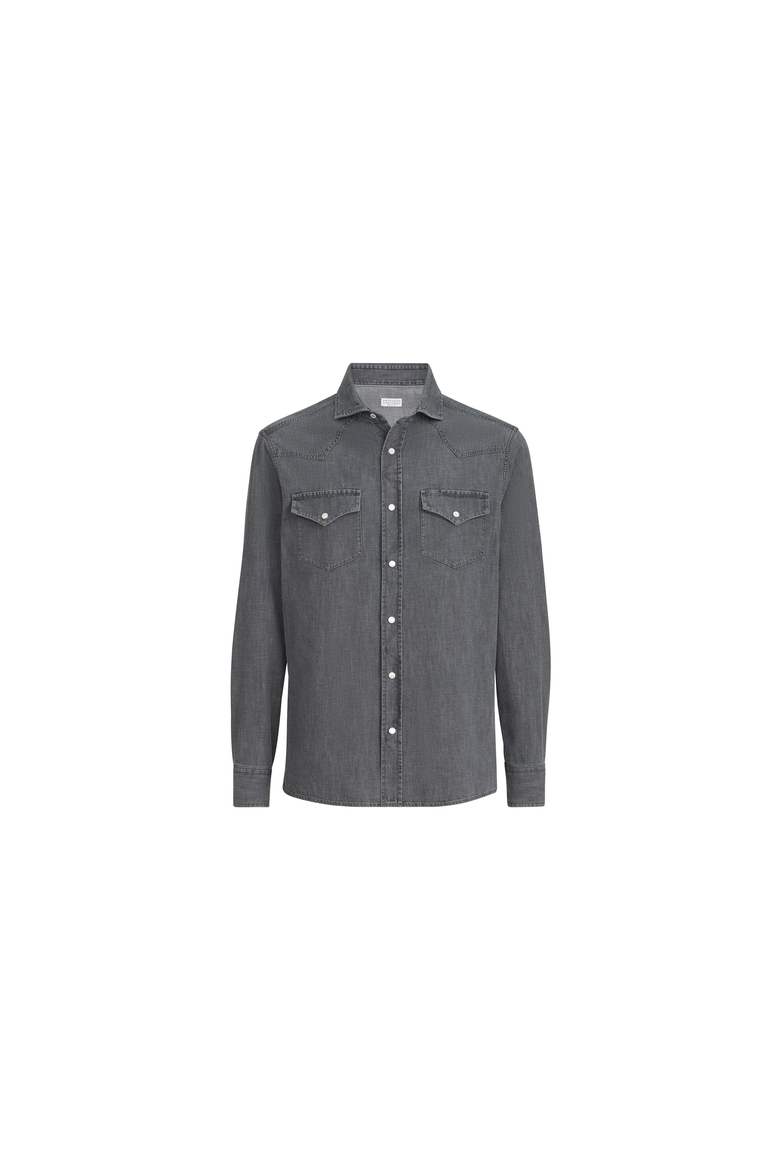 Lightweight denim shirt, Alternate, color, Dark Grey