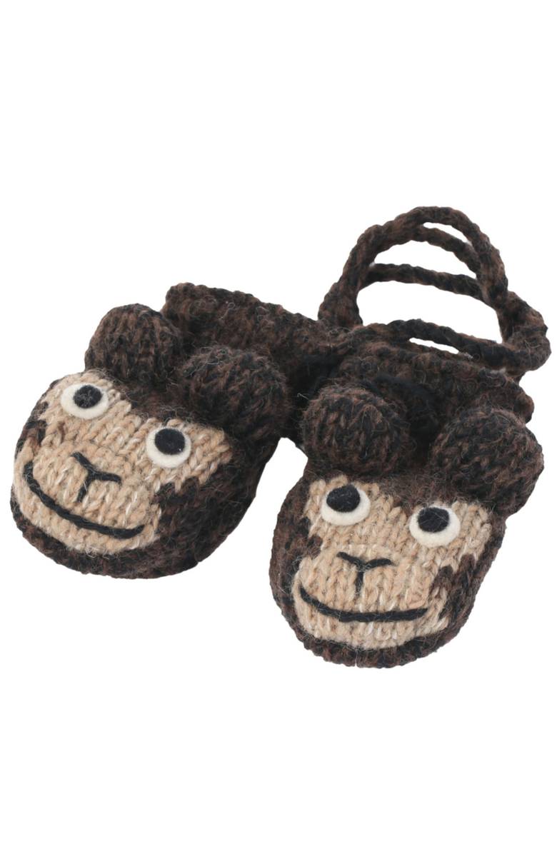 Nirvanna Designs Cheetah Monkey Mittens, Main, color, Brown