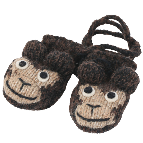 Nirvanna Designs Cheetah Monkey Mittens In Brown