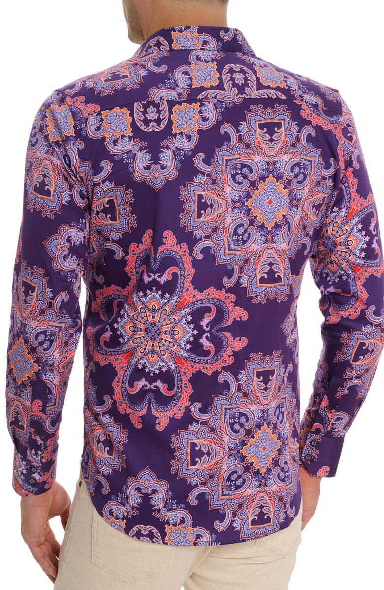 Robert Graham Casino Royale Classic Fit Paisley Print Cotton Button-Up Shirt, Alternate, color,