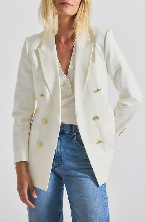 Derek Lam 10 Crosby Walter Cotton Blend Double Breasted Jacket In White