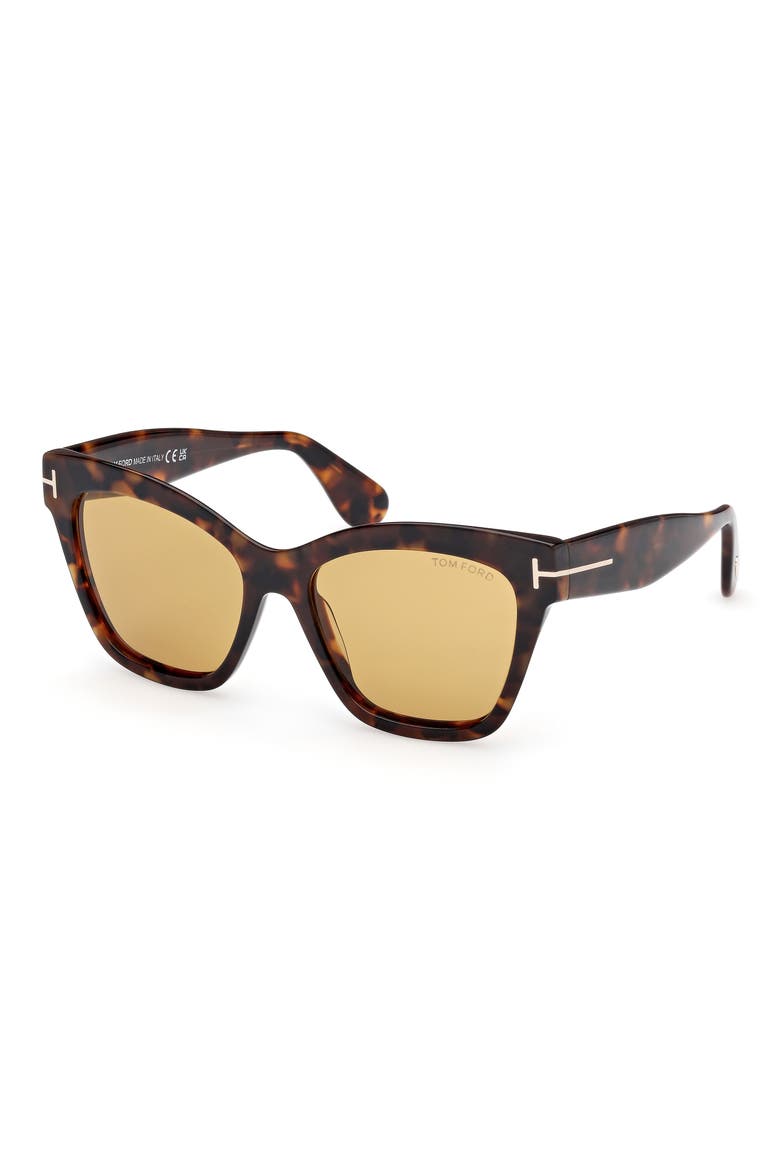 55mm Butterfly Sunglasses, Alternate, color, DARK HAVANA / BROWN
