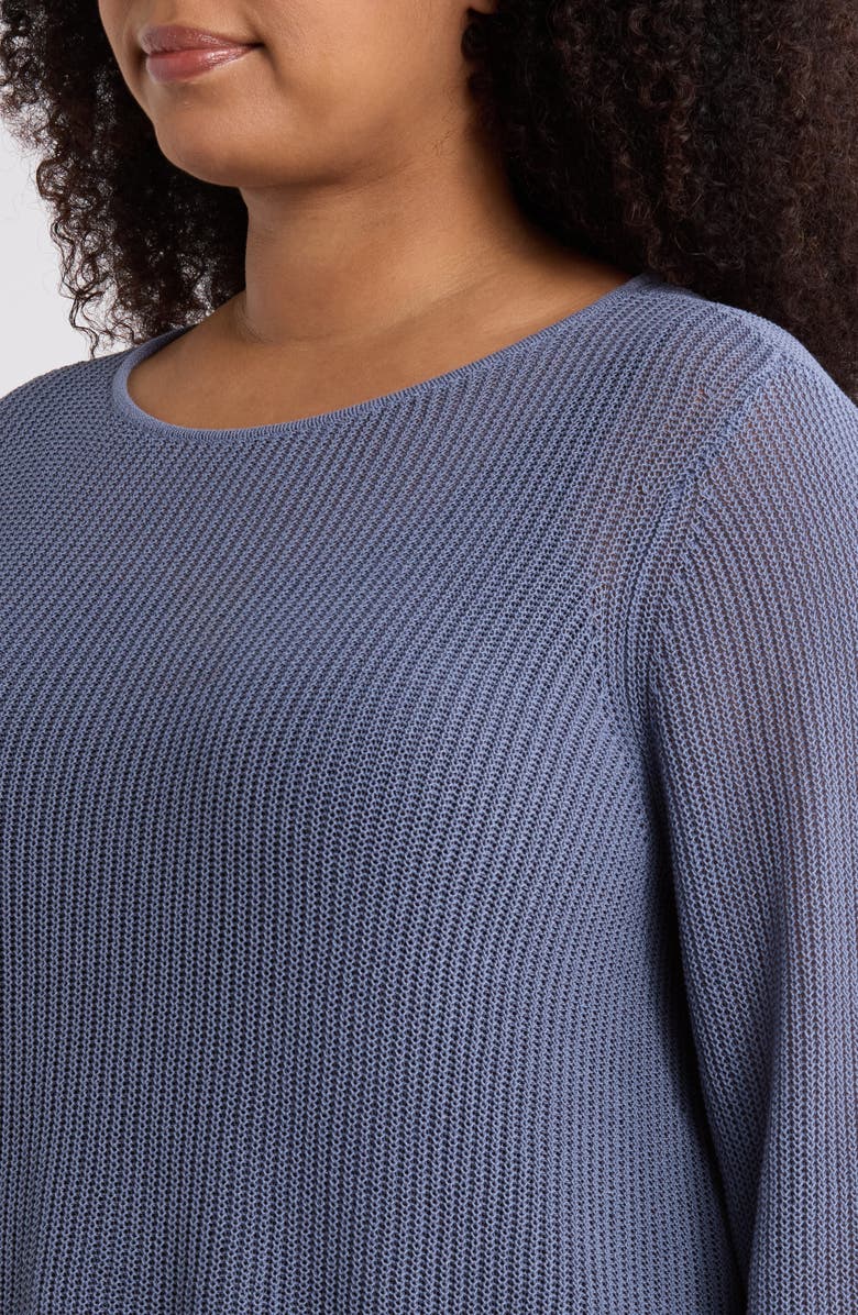 Eileen Fisher Organic Cotton & Silk Ballet Neck Sweater, Alternate, color, Flint