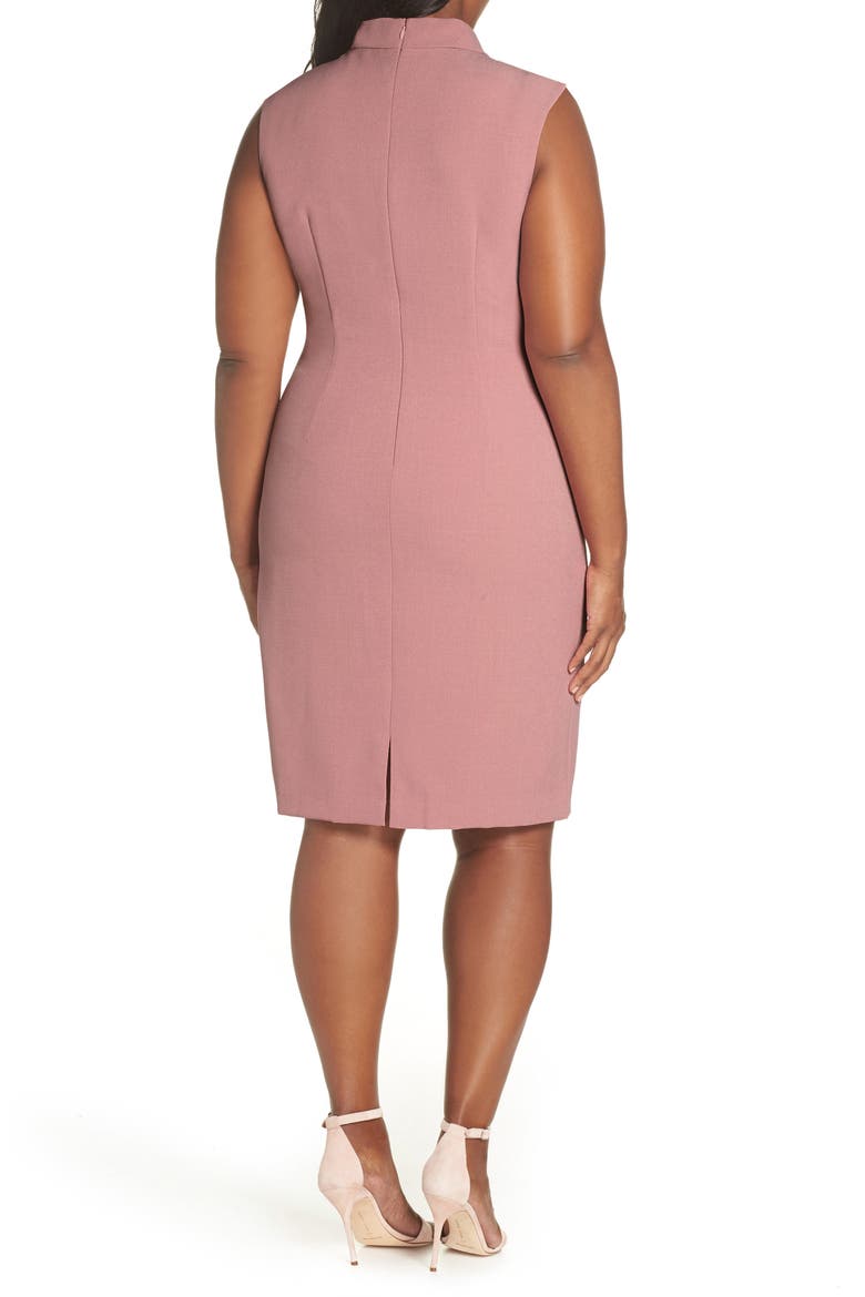 Tie Neck Sheath Dress, Alternate, color, BLUSH